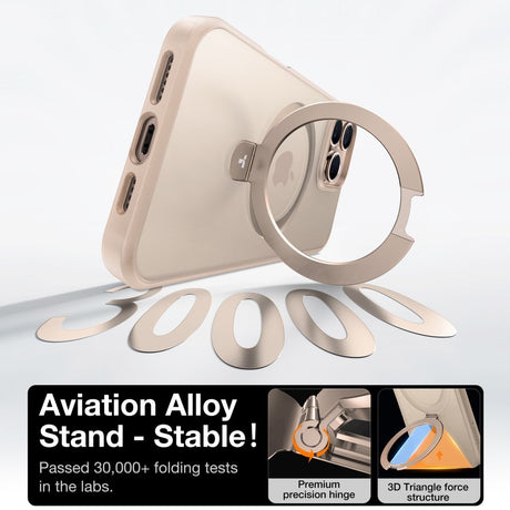 TORRAS iPhone 16 Pro Max Guardian Ostand Series Deksel m. Stativ - MagSafe Kompatibel - Rose Gold