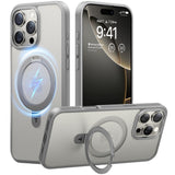 TORRAS iPhone 16 Pro Guardian Ostand Series Deksel m. Stativ - MagSafe Kompatibel - Grå