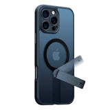 TORRAS iPhone 16 Pro Max Fleksibelt Plast Deksel m. Roterende Kickstand - MagSafe Kompatibel - Svart