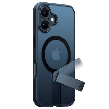 TORRAS iPhone 16 Fleksibelt Plast Deksel m. Roterende Kickstand - MagSafe Kompatibel - Svart