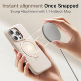 TORRAS iPhone 16 Pro Fleksibelt Plast Deksel m. Ring Kickstand - MagSafe Kompatibel - Hvit