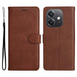 EIDERWOOD OPPO A60 / A40m / A40 Kunstskinn Flip Deksel m. Stropp - Brun