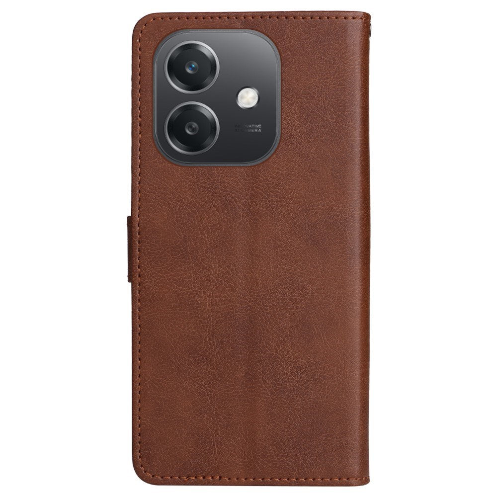 EIDERWOOD OPPO A60 / A40m / A40 Kunstskinn Flip Deksel m. Stropp - Brun