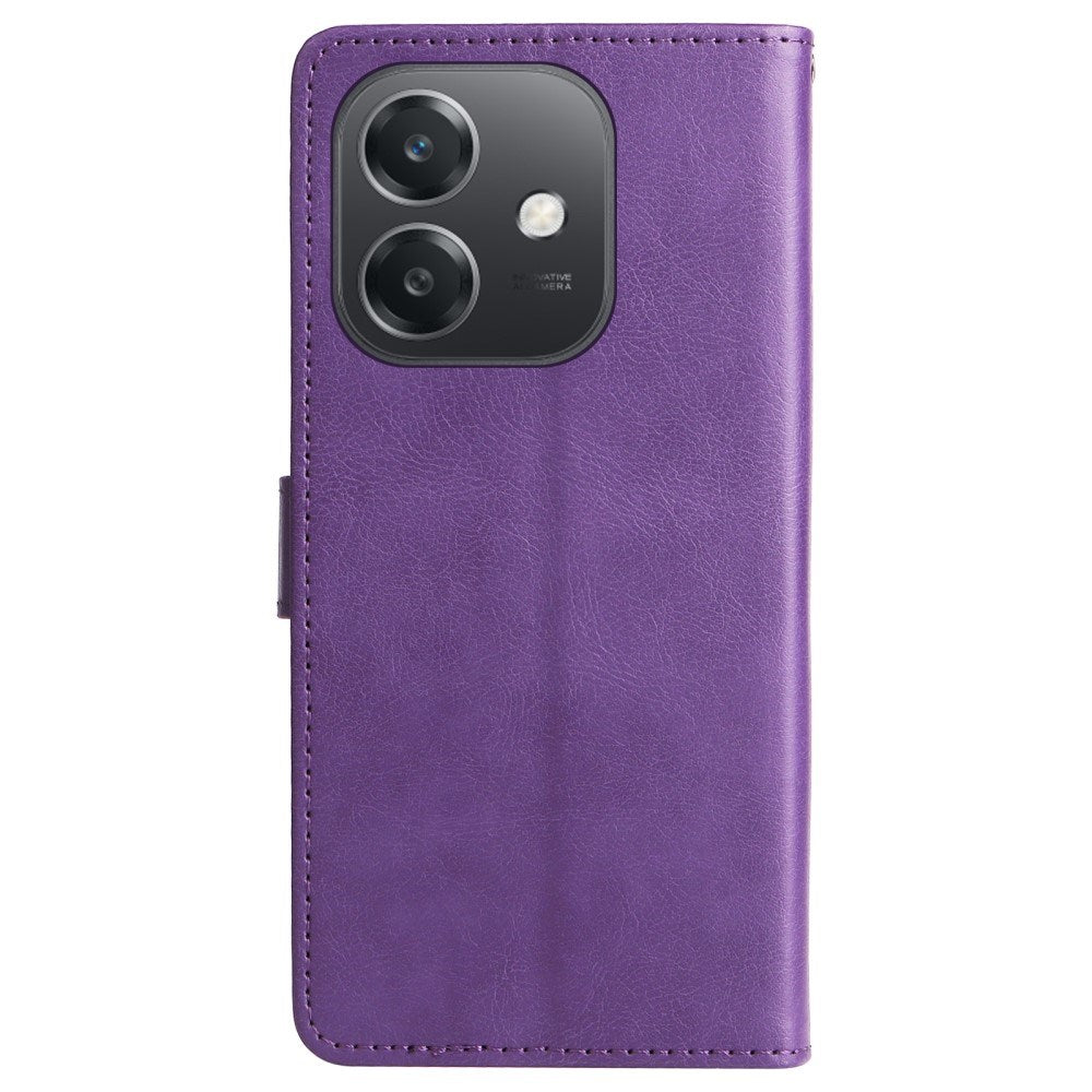 EIDERWOOD OPPO A60 / A40m / A40 Kunstskinn Flip Deksel m. Stropp - Lilla