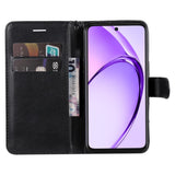 EIDERWOOD OPPO A60 / A40m / A40 Kunstskinn Flip Deksel m. Stropp - Svart