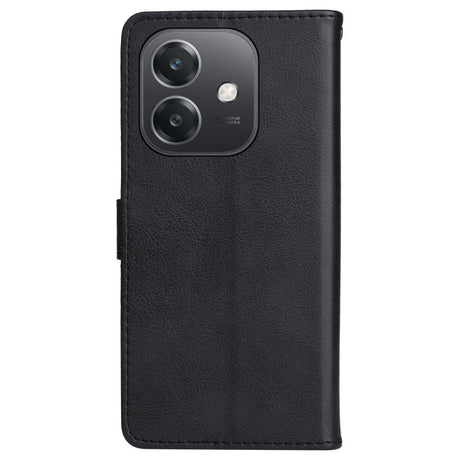EIDERWOOD OPPO A60 / A40m / A40 Kunstskinn Flip Deksel m. Stropp - Svart