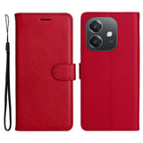 EIDERWOOD OPPO A60 / A40m / A40 Kunstskinn Flip Deksel m. Stropp - Rød