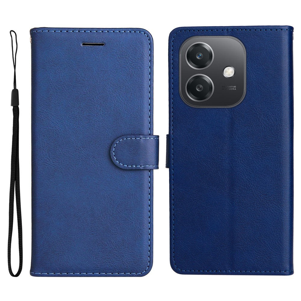 EIDERWOOD OPPO A60 / A40m / A40 Kunstskinn Flip Deksel m. Stropp - Blå