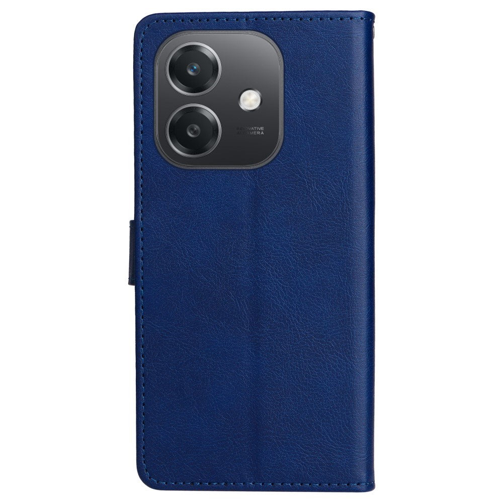 EIDERWOOD OPPO A60 / A40m / A40 Kunstskinn Flip Deksel m. Stropp - Blå