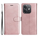 EIDERWOOD OPPO A60 / A40m / A40 Kunstskinn Flip Deksel m. Stropp - Rose Gold