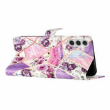 EIDERWOOD Samsung Galaxy S25+ (Plus) Flip Deksel med Kortholder & Reim - Lilla Marmor