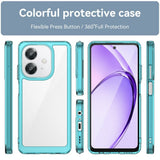 EIDERWOOD OPPO A60 / A40m / A40 Hybrid Plast Deksel - Gjennomsiktig / Turkis