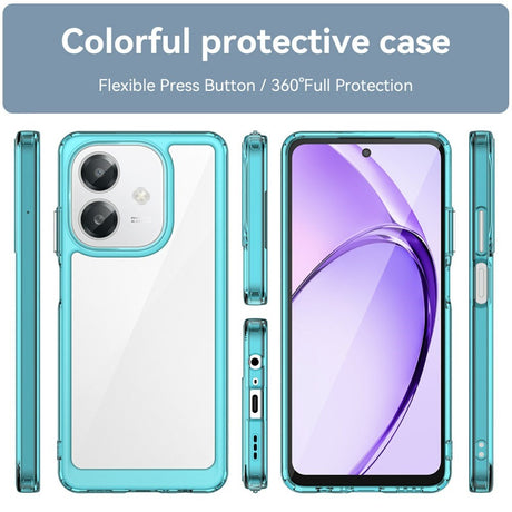 EIDERWOOD OPPO A60 / A40m / A40 Hybrid Plast Deksel - Gjennomsiktig / Turkis