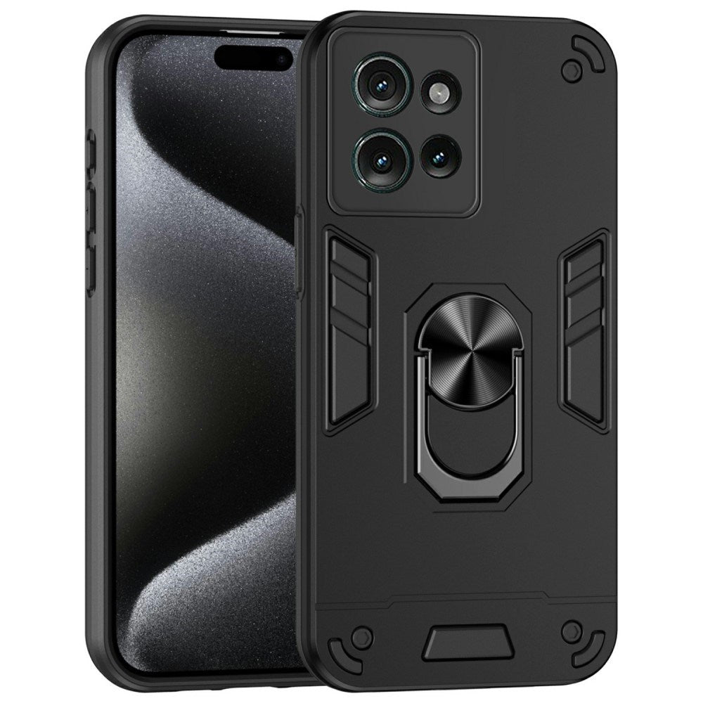 EIDERWOOD Motorola Edge 50 Håndverker Deksel med Kickstand - Svart