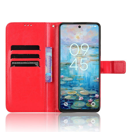 EIDERWOOD TCL 50 Pro Nxtpaper (5G) Kunstskinn Flip Deksel med Stativ & Lommebok - Rød