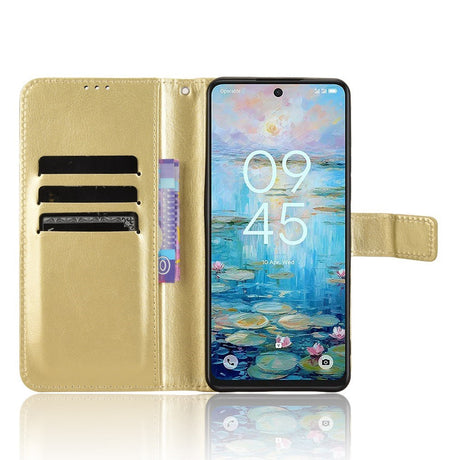 EIDERWOOD TCL 50 Pro Nxtpaper (5G) Kunstskinn Flip Deksel med Stativ & Lommebok - Gull