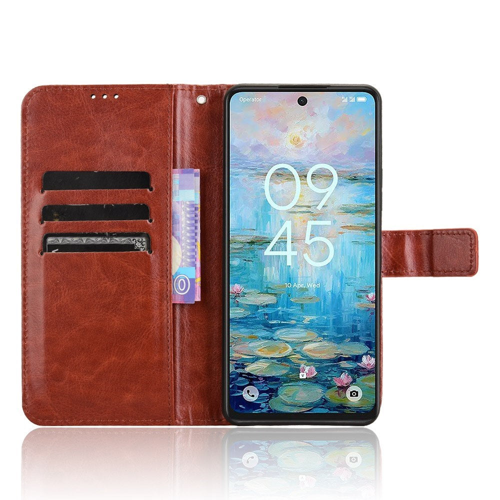 EIDERWOOD TCL 50 Pro Nxtpaper (5G) Kunstskinn Flip Deksel med Stativ & Lommebok - Brun