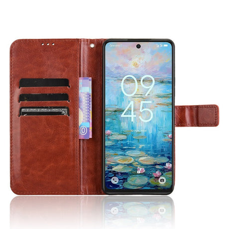 EIDERWOOD TCL 50 Pro Nxtpaper (5G) Kunstskinn Flip Deksel med Stativ & Lommebok - Brun