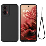 EIDERWOOD Motorola G35 5G Silikone Deksel m. Stropp - Svart