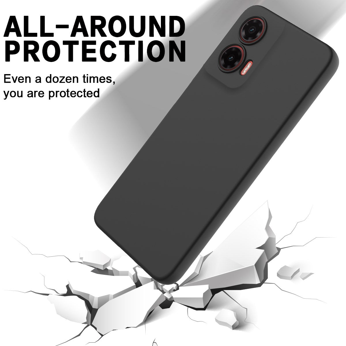 EIDERWOOD Motorola G35 5G Silikone Deksel m. Stropp - Svart