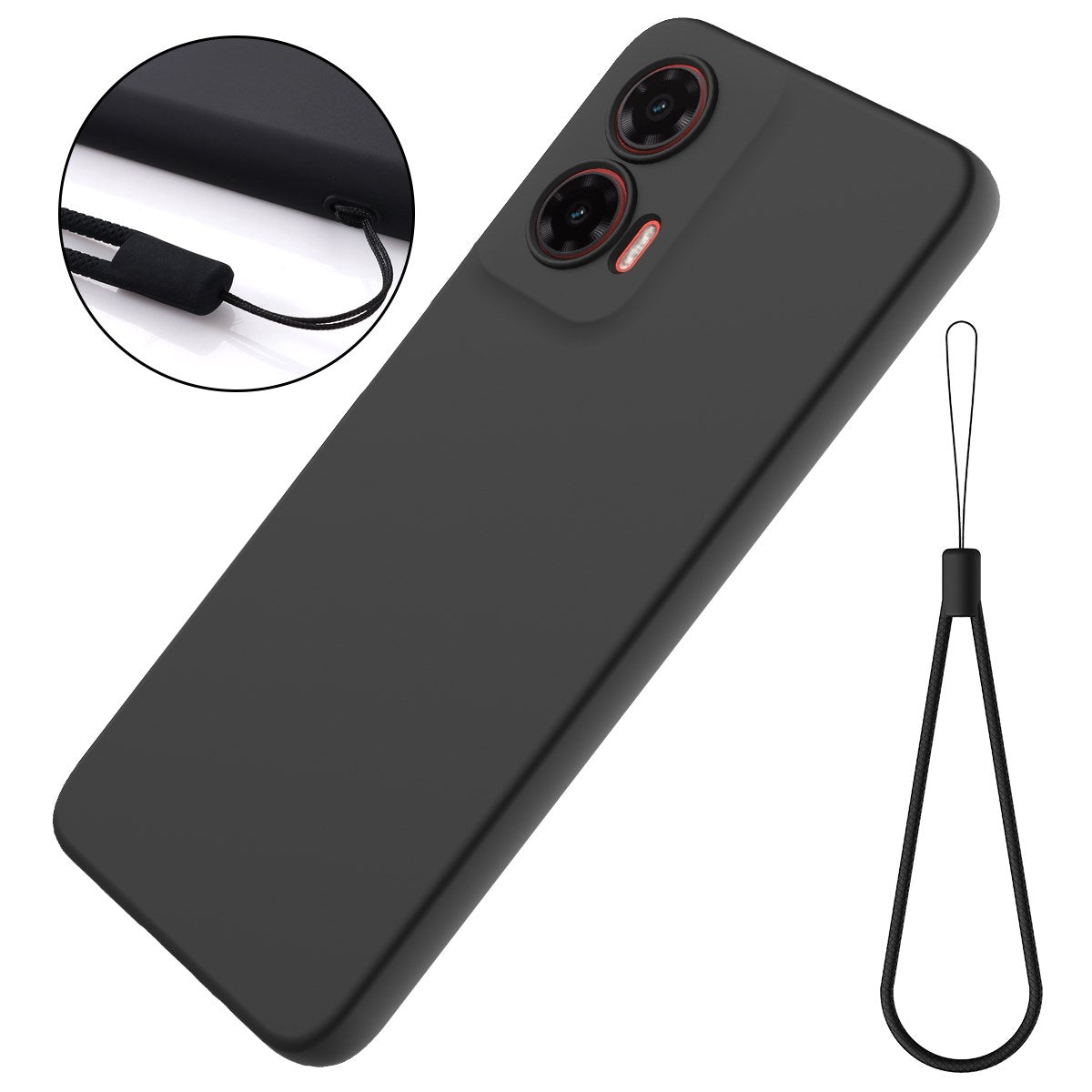 EIDERWOOD Motorola G35 5G Silikone Deksel m. Stropp - Svart