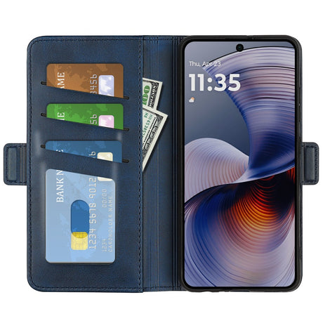 EIDERWOOD Motorola Moto G55 Wallet Flip Deksel i læder med Pung - Blå