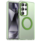 EIDERWOOD Samsung Galaxy S25 Ultra Hybrid Plast Deksel - MagSafe Kompatibel - Gjennomsiktig / Grønn