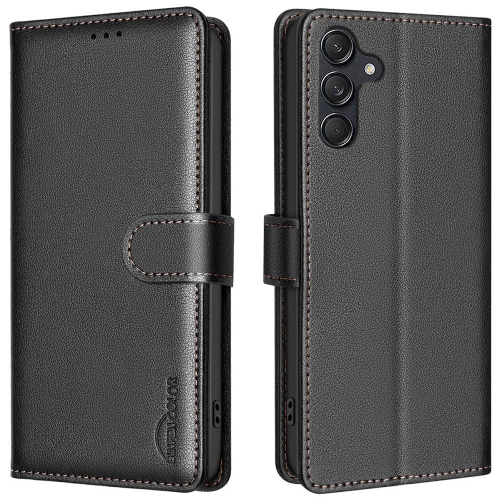 Samsung Galaxy A36 (5G) BINFEN Kunstskinn Flip Deksel med RFID Blokkering - Svart