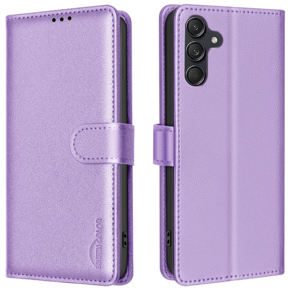 Samsung Galaxy A36 (5G) BINFEN Kunstskinn Flip Deksel med RFID Blokkering - Lilla