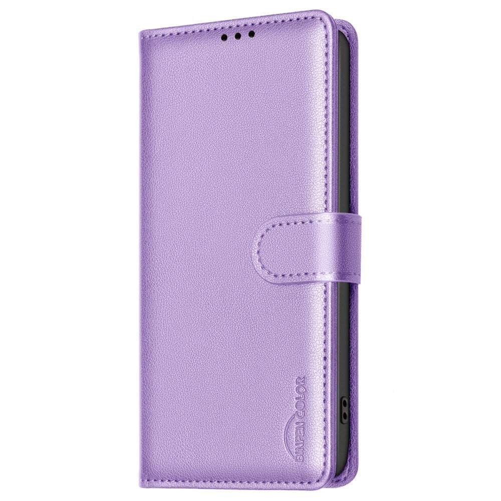 Samsung Galaxy A36 (5G) BINFEN Kunstskinn Flip Deksel med RFID Blokkering - Lilla