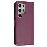 EIDERWOOD Samsung Galaxy S25 Ultra Kunst Skinn Flip Deksel med Avtakbar Stropp - Rød