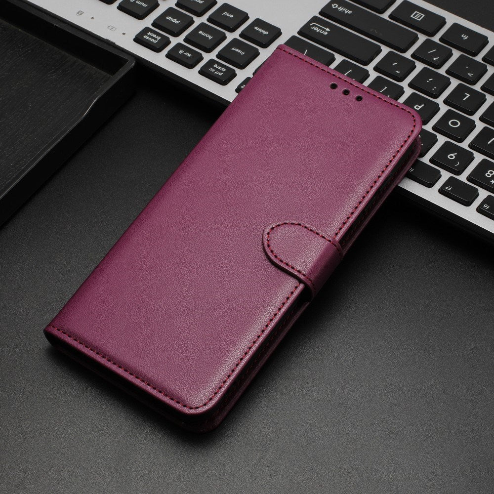 EIDERWOOD Samsung Galaxy S25 Ultra Kunst Skinn Flip Deksel med Avtakbar Stropp - Rød