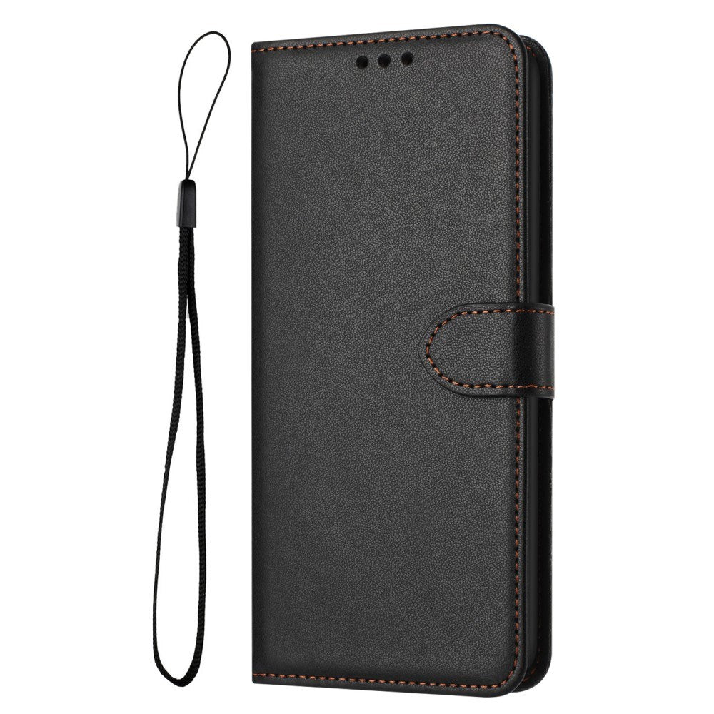 EIDERWOOD Samsung Galaxy S25 Ultra Kunst Skinn Flip Deksel med Avtakbar Stropp - Svart