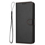 EIDERWOOD Samsung Galaxy S25 Ultra Kunst Skinn Flip Deksel med Avtakbar Stropp - Svart