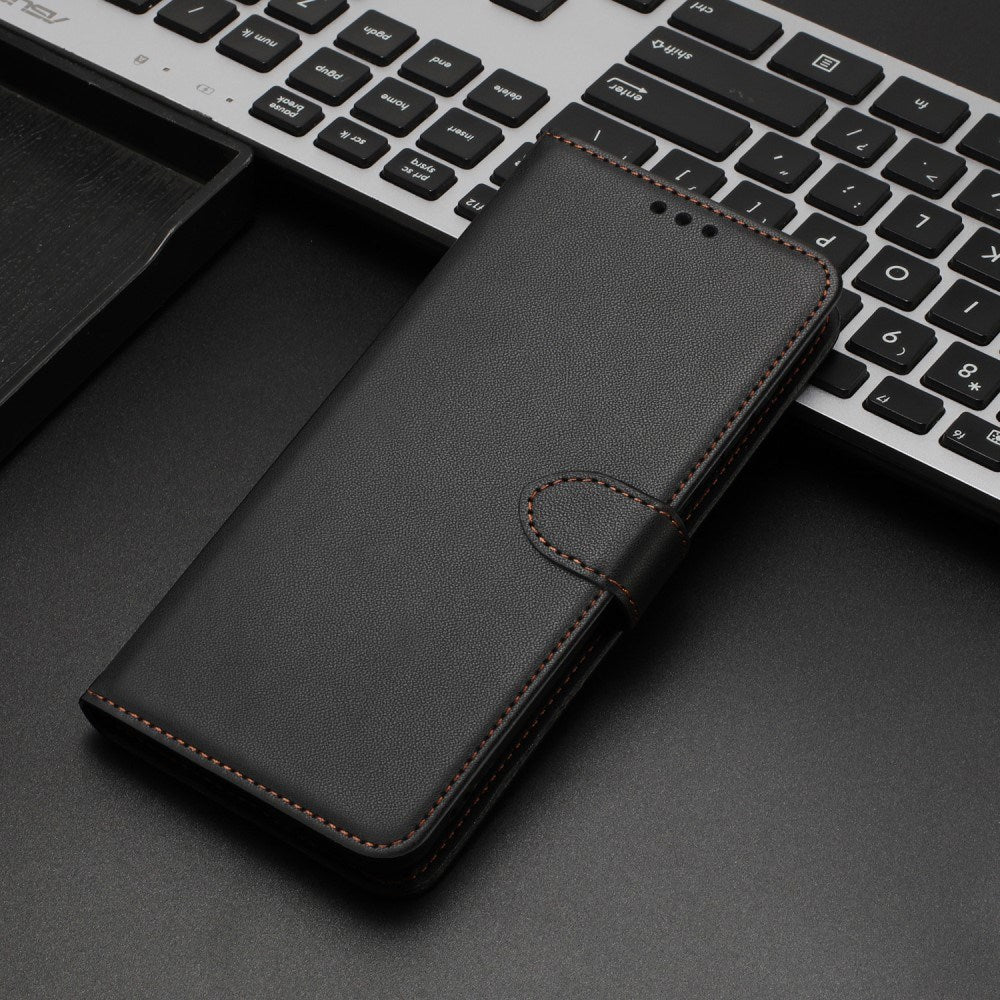 EIDERWOOD Samsung Galaxy S25 Ultra Kunst Skinn Flip Deksel med Avtakbar Stropp - Svart
