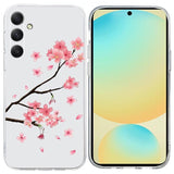 EIDERWOOD Samsung Galaxy S25 FE Fleksibelt Plast Deksel med Motiv - Gjennomsiktig / Rosa Blomster