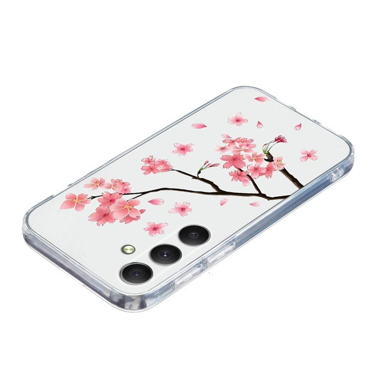 EIDERWOOD Samsung Galaxy S25 FE Fleksibelt Plast Deksel med Motiv - Gjennomsiktig / Rosa Blomster