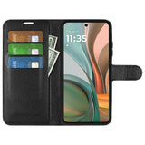 EIDERWOOD Motorola Moto G75 (5G) Kunstskinn Flip Deksel m. Kortholder & Ståfunksjon - Svart