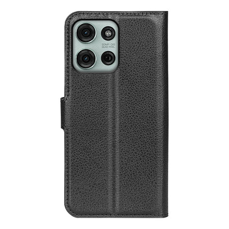 EIDERWOOD Motorola Moto G75 (5G) Kunstskinn Flip Deksel m. Kortholder & Ståfunksjon - Svart