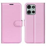 EIDERWOOD Motorola Moto G75 (5G) Kunstskinn Flip Deksel m. Kortholder & Ståfunksjon - Rosa