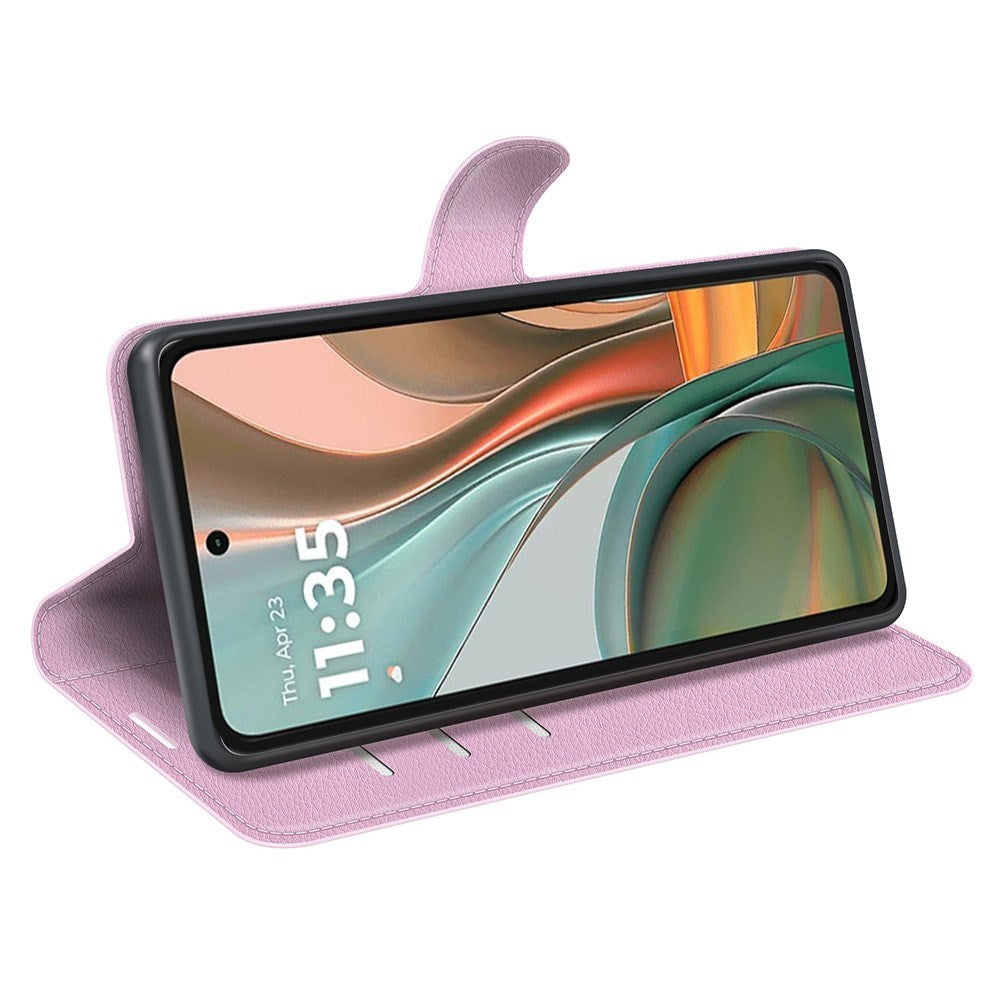EIDERWOOD Motorola Moto G75 (5G) Kunstskinn Flip Deksel m. Kortholder & Ståfunksjon - Rosa