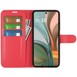 EIDERWOOD Motorola Moto G75 (5G) Kunstskinn Flip Deksel m. Kortholder & Ståfunksjon - Rød
