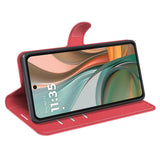 EIDERWOOD Motorola Moto G75 (5G) Kunstskinn Flip Deksel m. Kortholder & Ståfunksjon - Rød