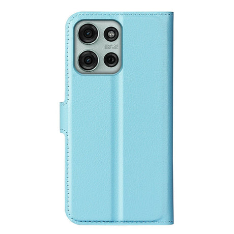 EIDERWOOD Motorola Moto G75 (5G) Kunstskinn Flip Deksel m. Kortholder & Ståfunksjon - Blå
