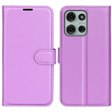 EIDERWOOD Motorola Moto G75 (5G) Kunstskinn Flip Deksel m. Kortholder & Ståfunksjon - Lilla