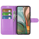 EIDERWOOD Motorola Moto G75 (5G) Kunstskinn Flip Deksel m. Kortholder & Ståfunksjon - Lilla