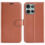 EIDERWOOD Motorola Moto G75 (5G) Kunstskinn Flip Deksel m. Kortholder & Ståfunksjon - Brun