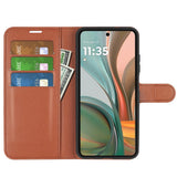 EIDERWOOD Motorola Moto G75 (5G) Kunstskinn Flip Deksel m. Kortholder & Ståfunksjon - Brun