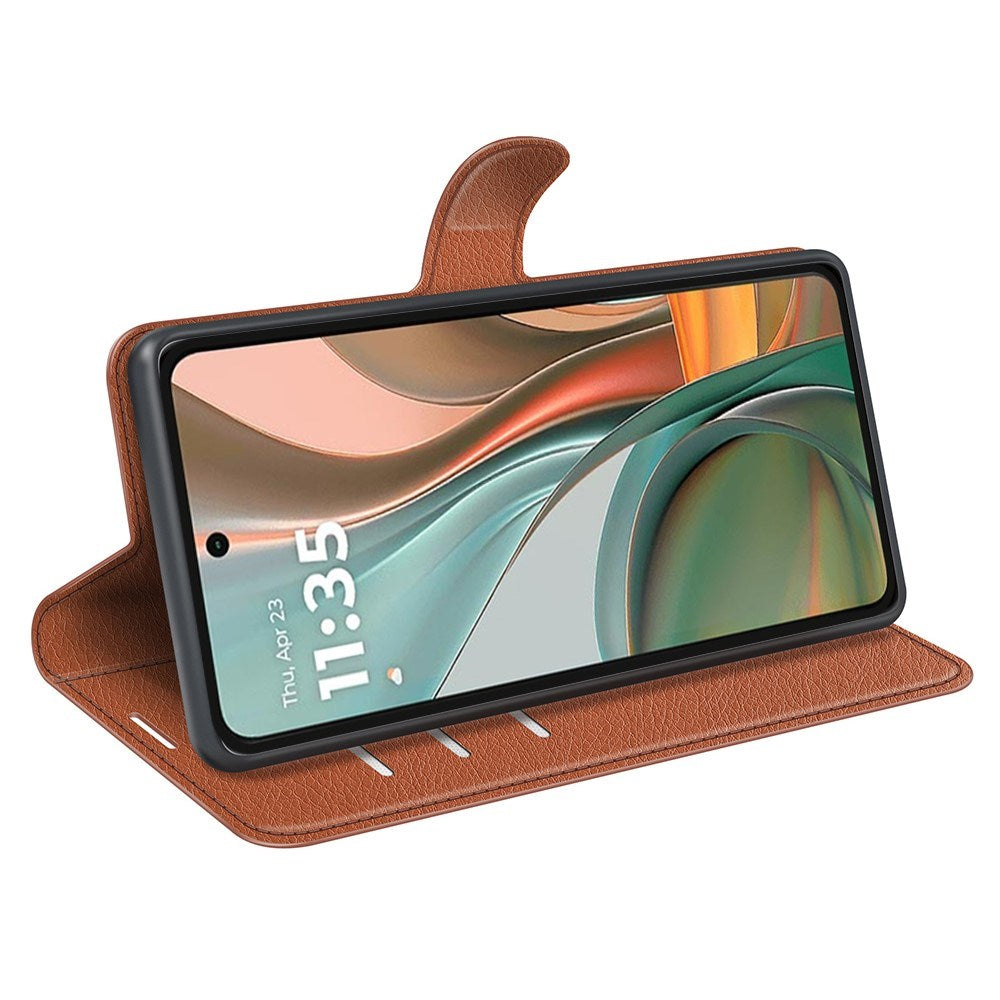 EIDERWOOD Motorola Moto G75 (5G) Kunstskinn Flip Deksel m. Kortholder & Ståfunksjon - Brun