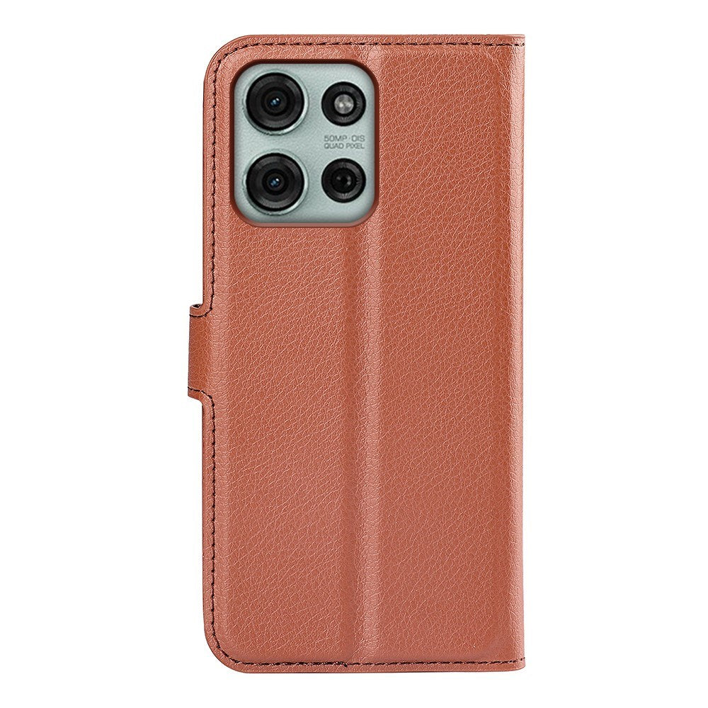 EIDERWOOD Motorola Moto G75 (5G) Kunstskinn Flip Deksel m. Kortholder & Ståfunksjon - Brun